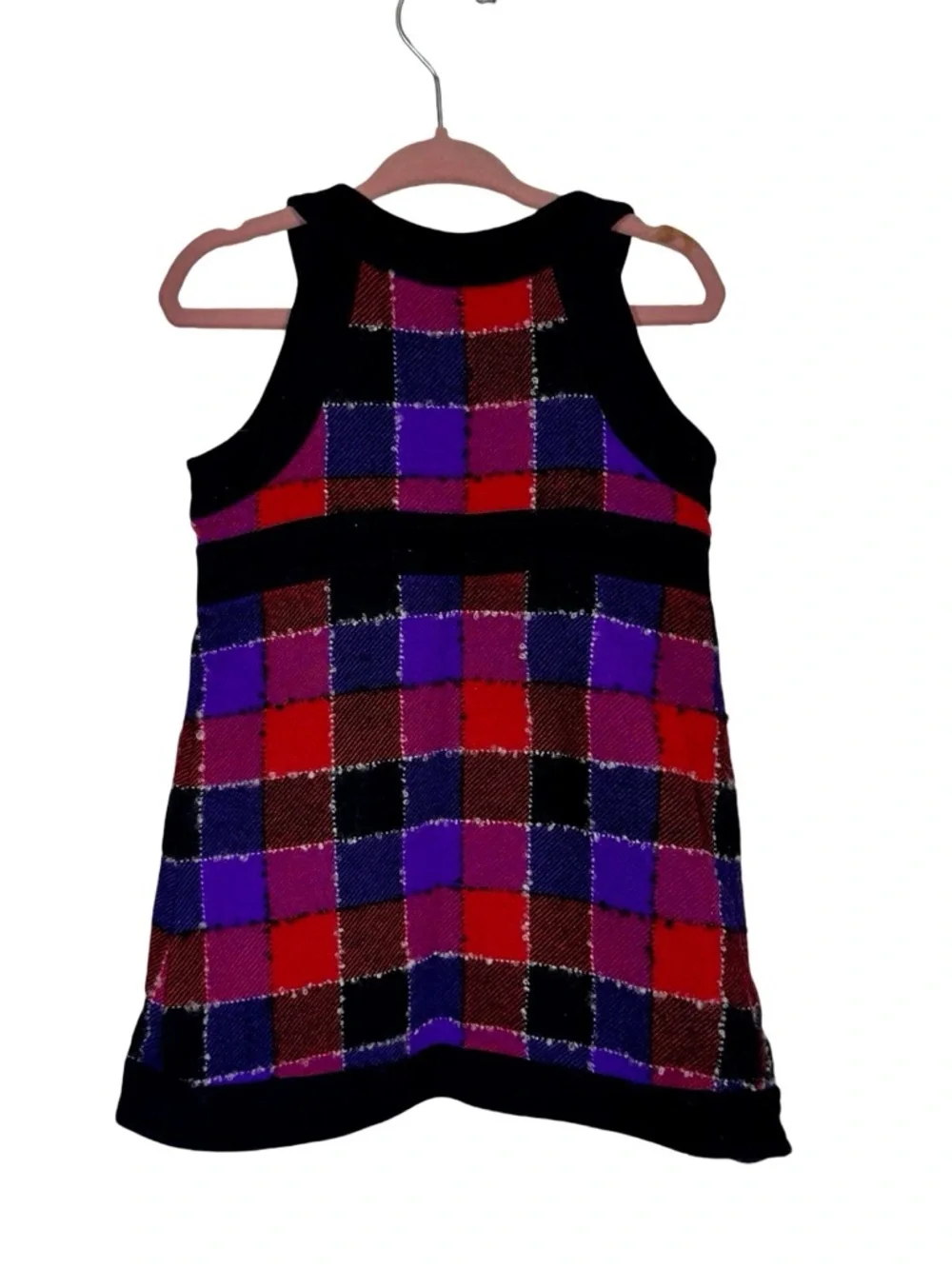 Milly Minis Boucle Wool Mohair Windowpane Check Dress